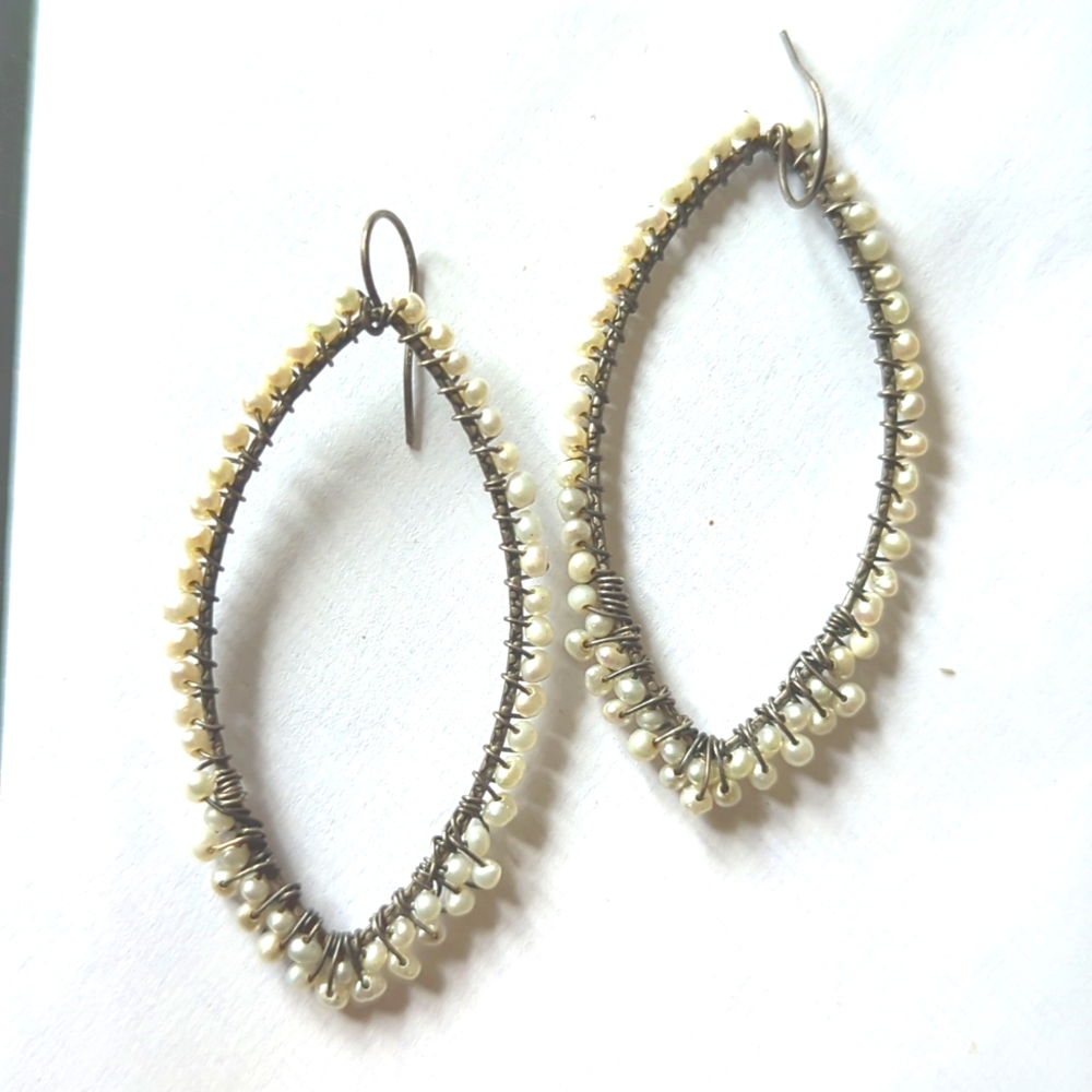 Sterling and Pearl artist made earrings
